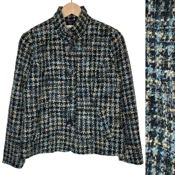 Coldwater Creek Wool Blend Tweed Single Breasted Jacket size Small - Picture 1 of 5